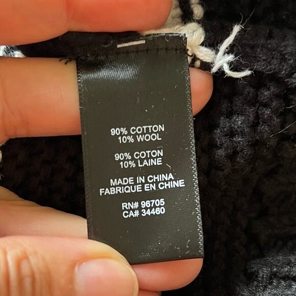 La Vie Rebecca Taylor Puff Sleeve Stripe Sweater in Black and White L NWOT - Picture 11 of 12